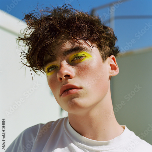 Boy with yellow eyeshadow
