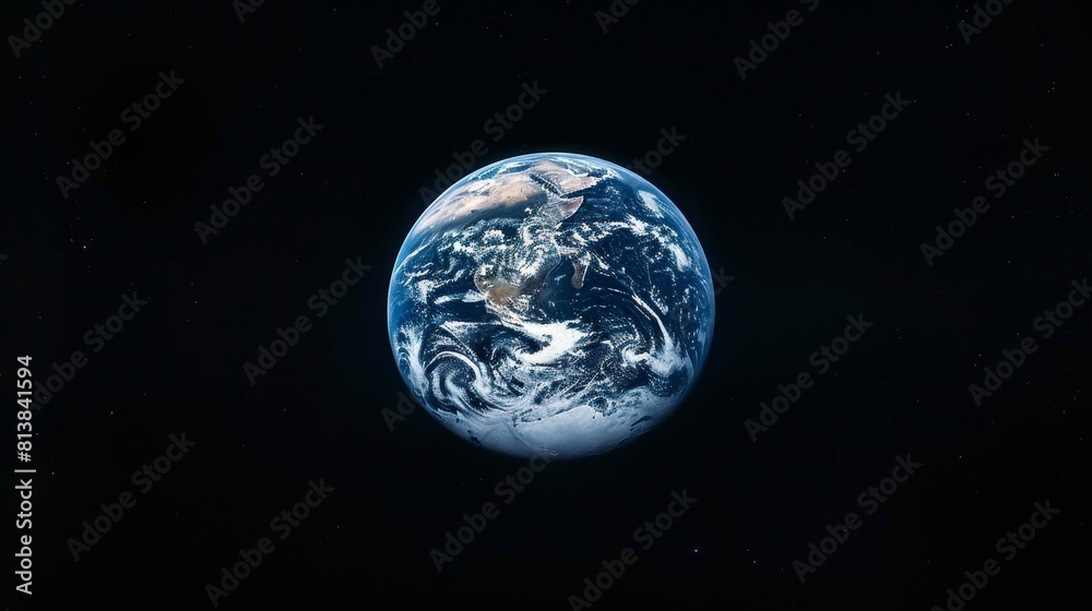 An artistic representation of Earth as a small, pale blue dot suspended in the vastness of space An artistic representation of Earth as a small, pale blue dot suspended in the vastness of space