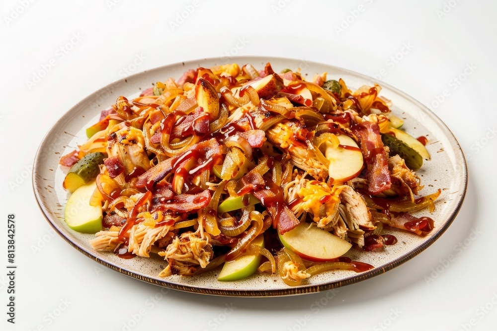 Adirondack Bacon BBQ Chicken with Sautéed Apples, Onions, and Bacon