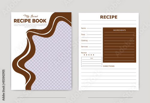 restaurant food menu recipe book design template for cookbook