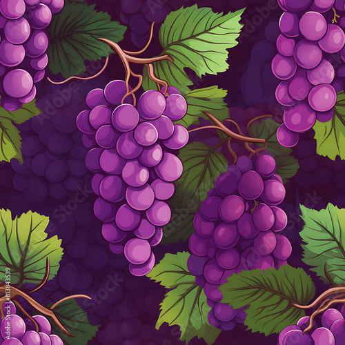 Grape seamless pattern  beautiful modern graphics can be used in a variety of designs.
