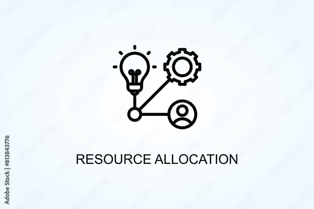 Obraz premium Resource Allocation Vector Or Logo Sign Symbol Illustration