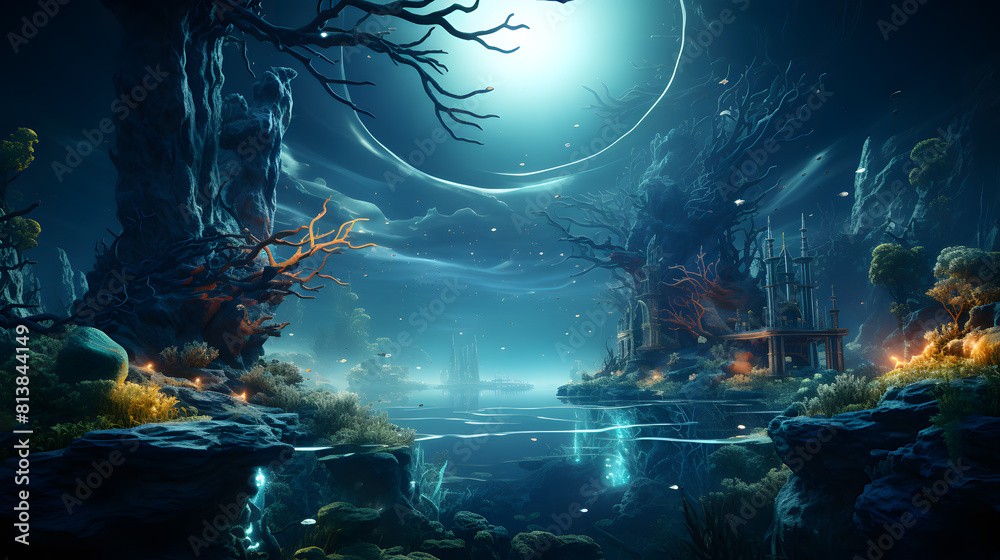 abstract 3d illustration graphic concept of boiling global and underwater ecosystem. abstract 3d illustration graphic concept of boiling global and underwater ecosystem.