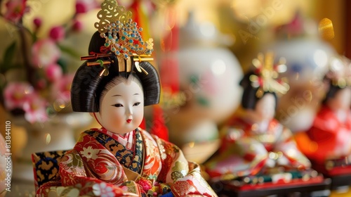 A Hina ningyo is a unique doll adorned in a traditional Japanese outfit specifically for the Doll s Festival Celebrated as the Hina Festival this event serves as a time to wish for the pros photo