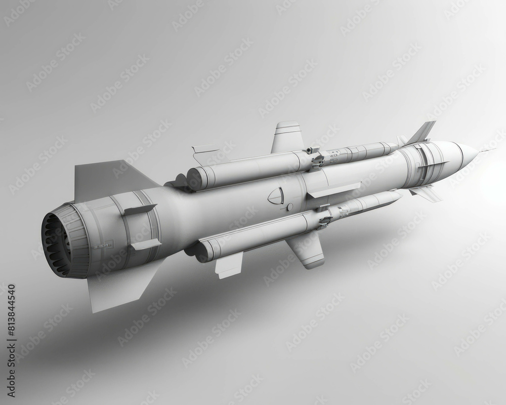 Experience the precision of a 3D CAD model depicting a search missile launched from a warplane. AI generative. Experience the precision of a 3D CAD model depicting a search missile launched from a warplane. AI generative.