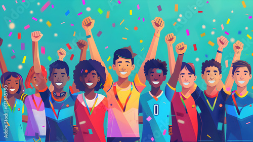 Pride Sports Tournament: Inclusive Athletic Competition Celebrating Diversity with Flat Design Icons Flat Illustration Concept