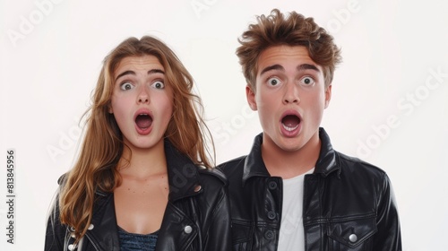 Two Teenagers with Shocked Expressions
