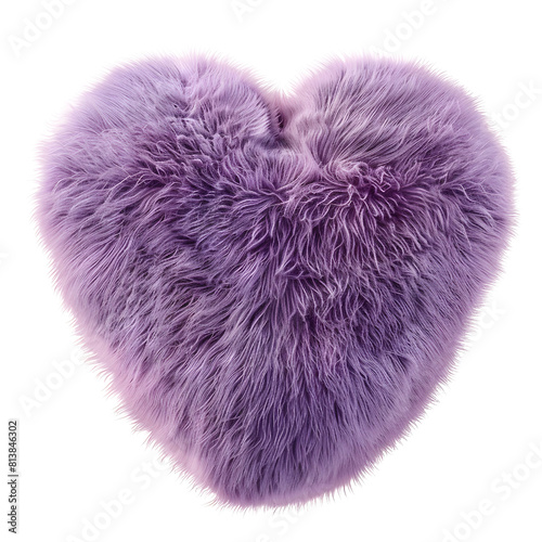 Purple heart fluffy soft pillow