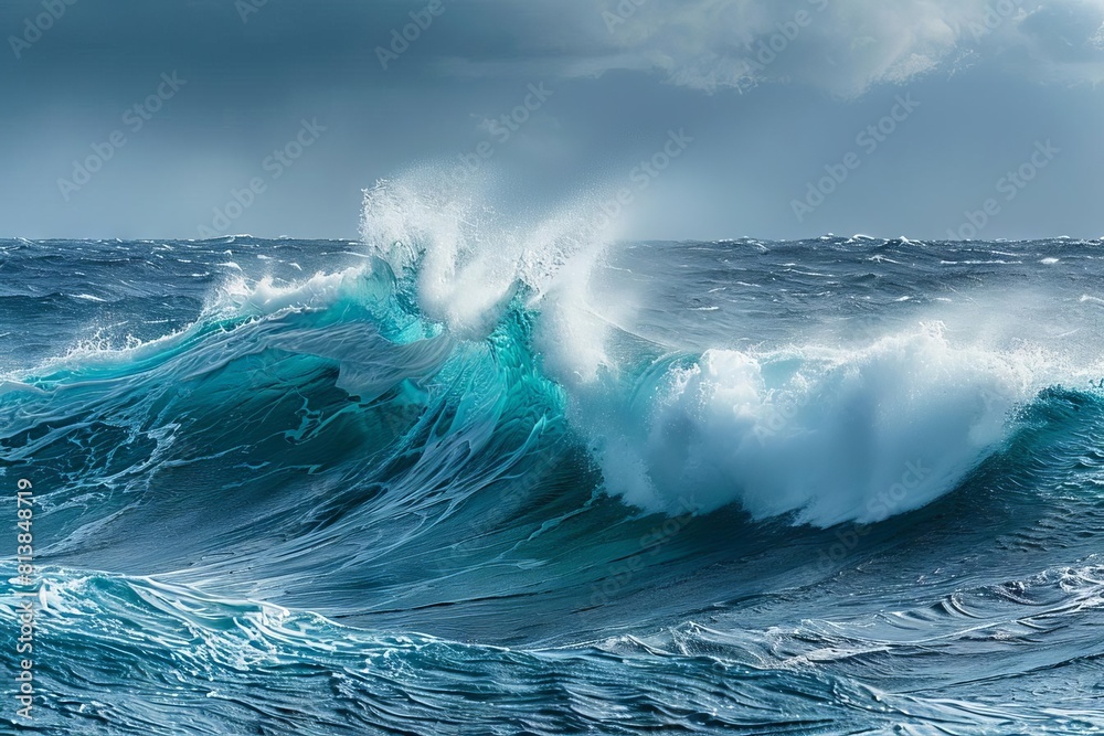 powerful blue wave crashing in the vast ocean dramatic seascape photography powerful blue wave crashing in the vast ocean dramatic seascape photography