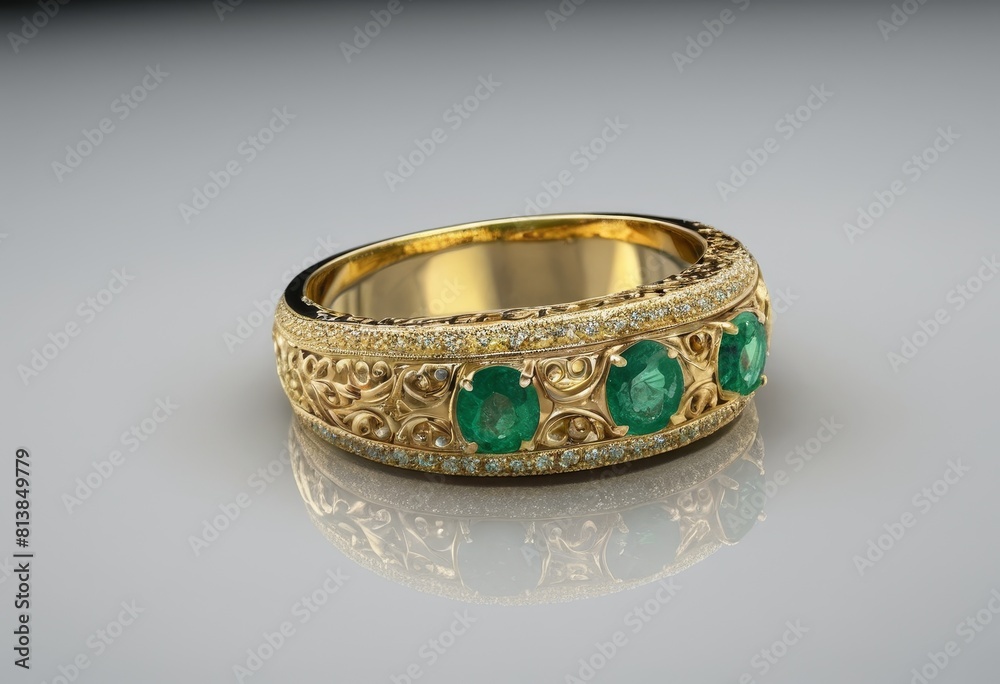 gold ring with emeralds gold ring with emeralds
