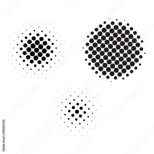Doted halftone circles, halftone dot pattern, Circle halftone element, Comic background. Pop art style. Pattern with circles, halftone dotted backdrop. sun burst dots.