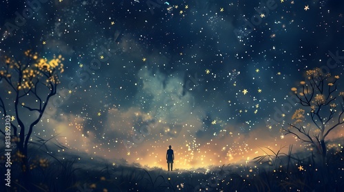 Solitude Serenades the Night A Symphony of Stars Radiating Hope