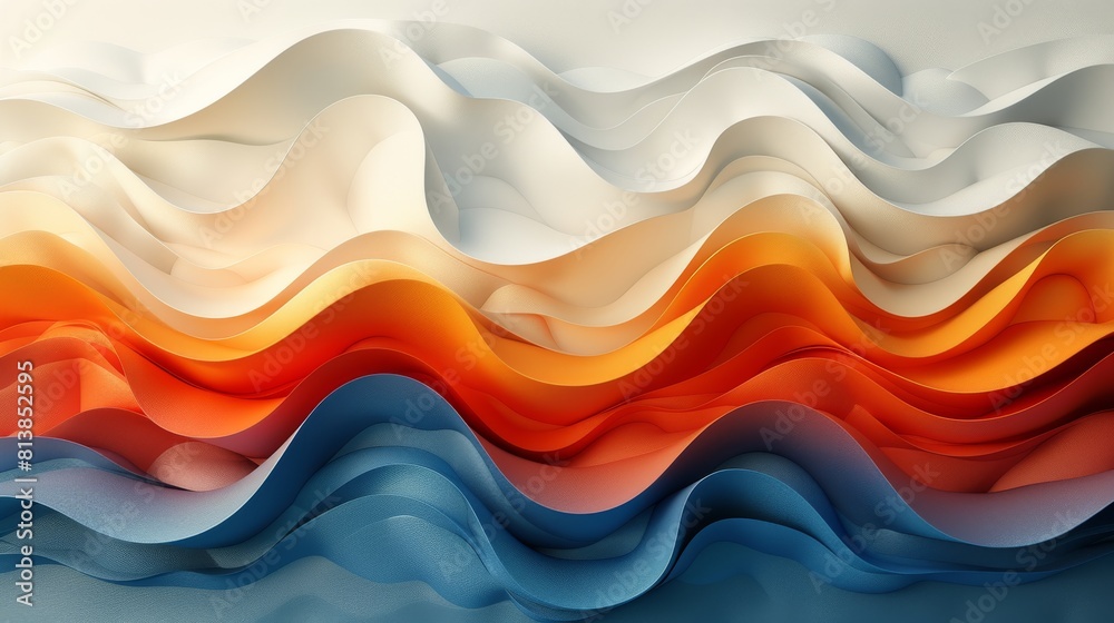 Vibrant abstract waves in blue, orange, and white Vibrant abstract waves in blue, orange, and white
