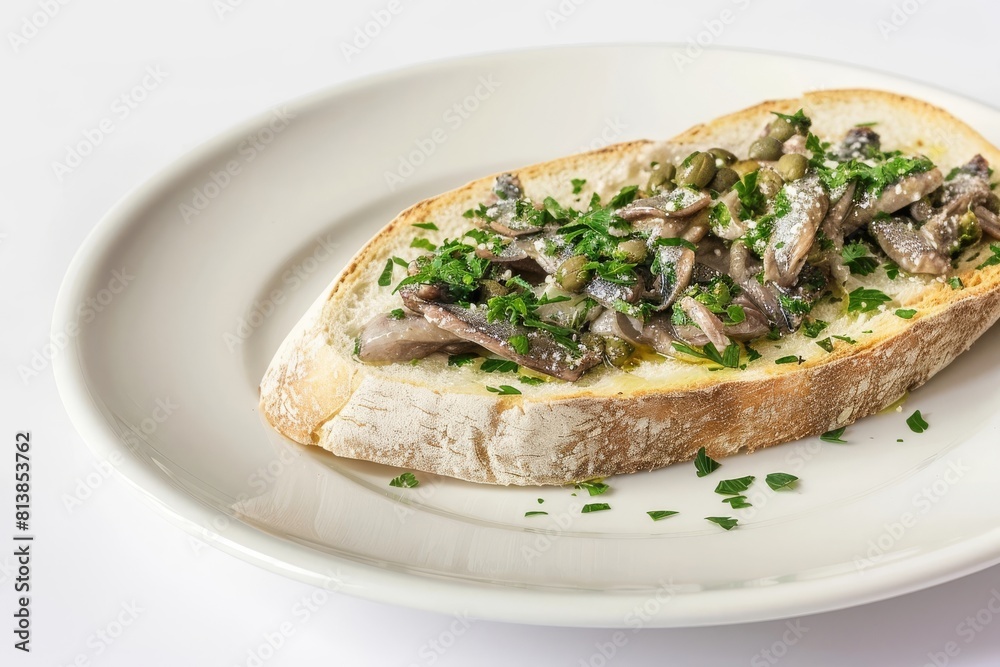 Anchovy Delight: Acciugata Di Renato on Crusty Bread Anchovy Delight: Acciugata Di Renato on Crusty Bread
