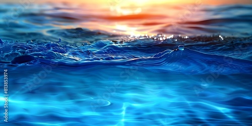 Closeup of crystal blue ocean water in a tropical Mediterranean beach. Concept Crystal Blue Ocean Water, Mediterranean Beach, Close-up Photography, Tropical Destination, Nature's Beauty © Ян Заболотний