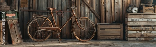 Bike that is leaning against a wall. Banner photo