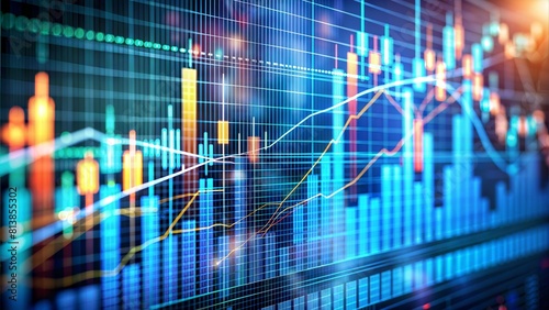 Close-up of Financial Charts: High-resolution images focusing on detailed financial charts, graphs, and diagrams, representing market trends, stock performance, and financial analysis. 
