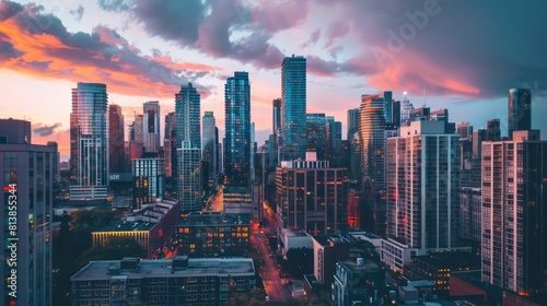 wallpaper of a cityscape with high building photo