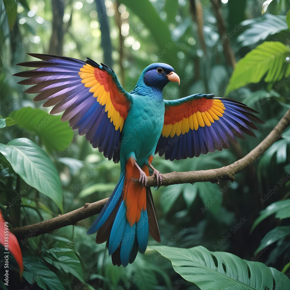 Obraz premium Wild beautiful bird in the jungle 