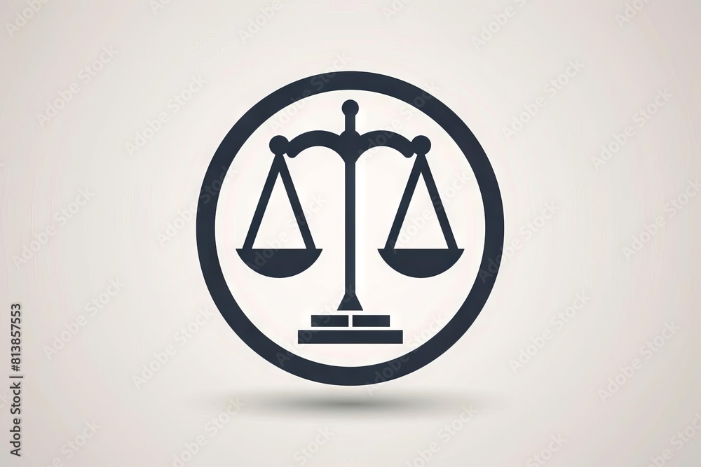 scales of justice icon enclosed in a circle minimalist legal concept illustration scales of justice icon enclosed in a circle minimalist legal concept illustration