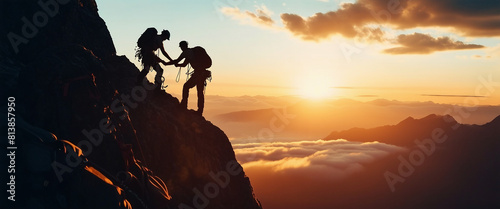 silhouette, climbers, helping, reach, top, mountain, cloudy, sky, sunset, time, silhouette, of, climbers, helping, reach, top, mountain, cloudy, sky, sunset, time, silhouette, climbers, helping, reach