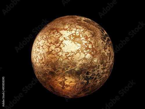 gold and copper sphere  isolated on black background