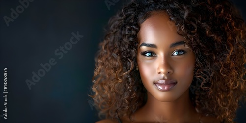 Studio portrait of a young African American woman with curly hair. Concept Portrait Photography, Studio Lighting, Natural Hairstyles, Black Beauty, Professional Photoshoot