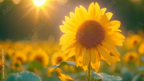 Sunflower in nature Cinematic Footage 4K photo