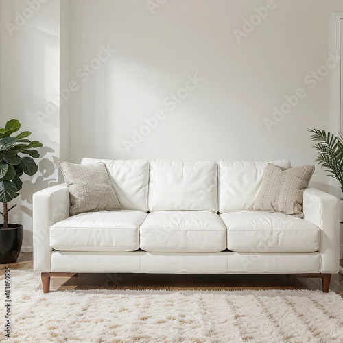 modern living room with white sofa