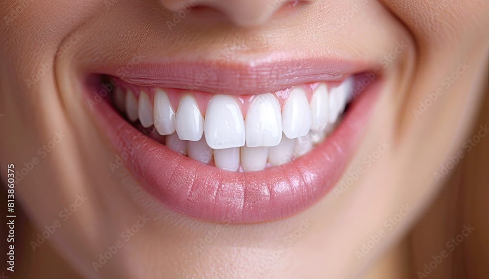 Close-up image of smiling young woman's teeth Close-up image of smiling young woman's teeth