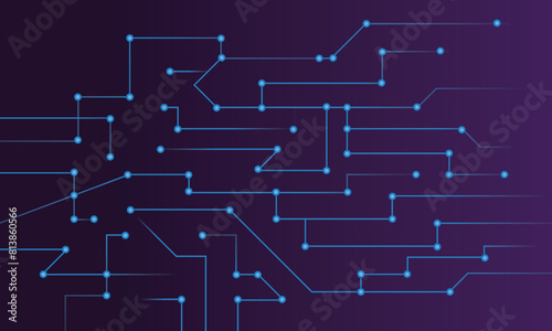 Digital technology internet technology blockchain system crypto Abstract dot lines design blue technology background