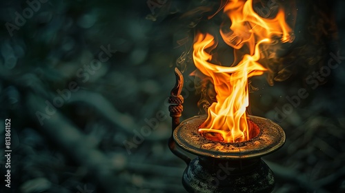 A fire lamp, Diwali Tamil festival photo