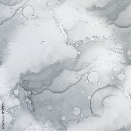 Grey Marble Stone Texture. Modern Seamless Painting. Grey Gradient Background. Light Rock Floor. White Water Color Marble. Light Vector Granite. Light Alcohol Ink Background. White Marble Watercolor.