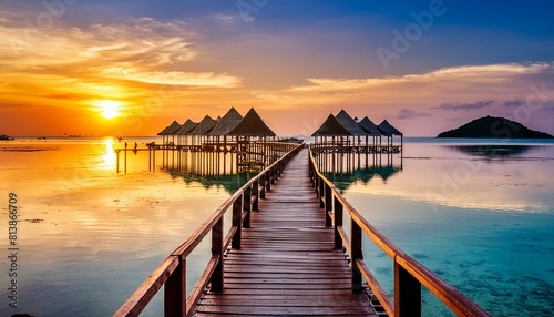 Golden Hour Glow  The Wooden Bridge Embrace