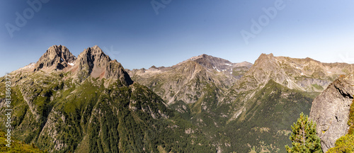 The Aiguille de Mesure, the Aiguille de la Tête Plate and the Mont Buet from the climb towards the Aiguillette des Posettes photo