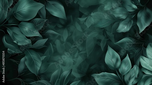 A striking composition of vibrant green leaves set against a deep black background © Pavel Kachanau