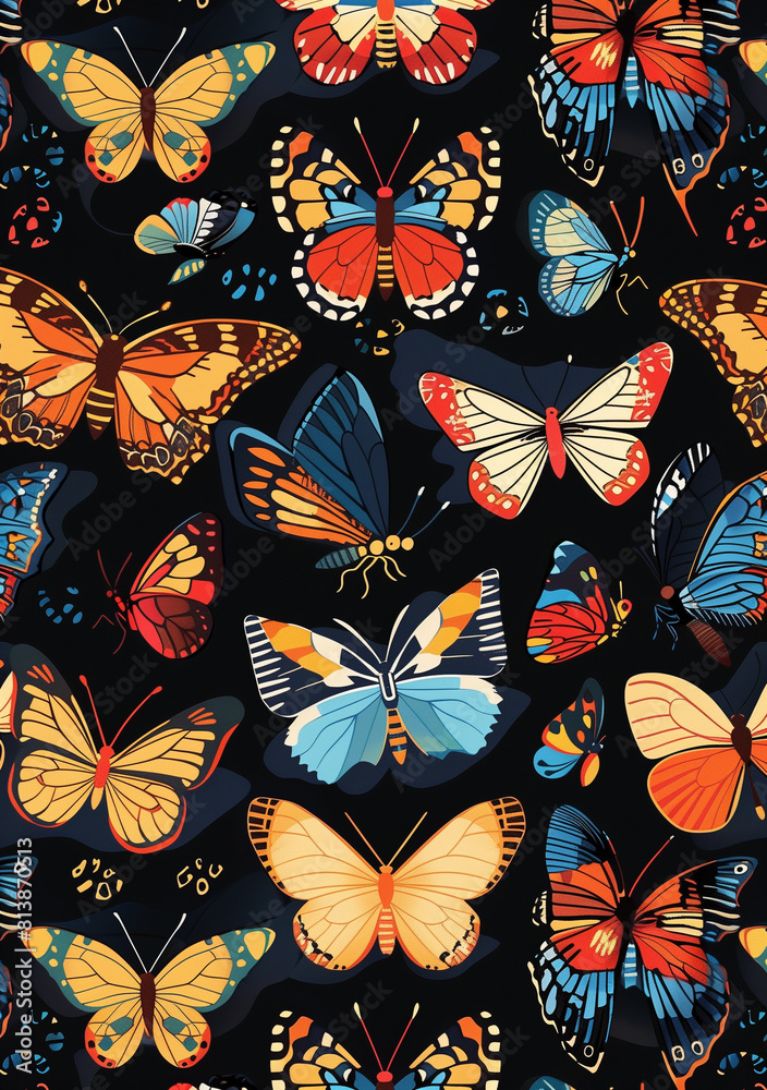 Naklejka premium a colorful collection of butterflies