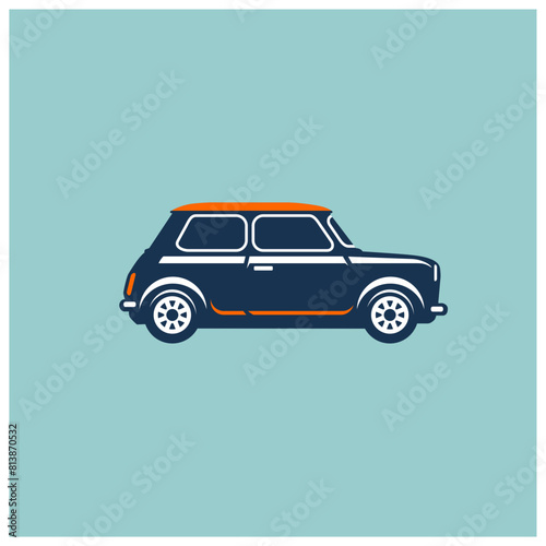 classic mini cooper mr. bean car vector