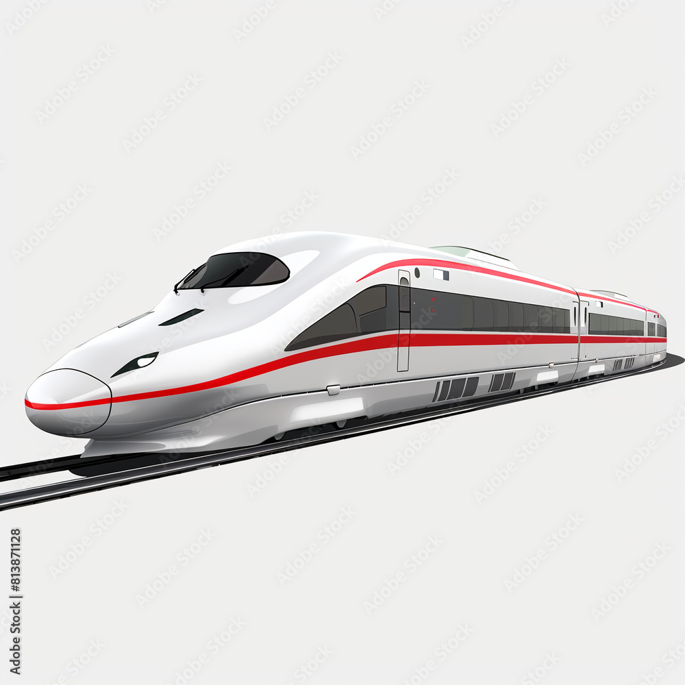 Bullet train isolated white background