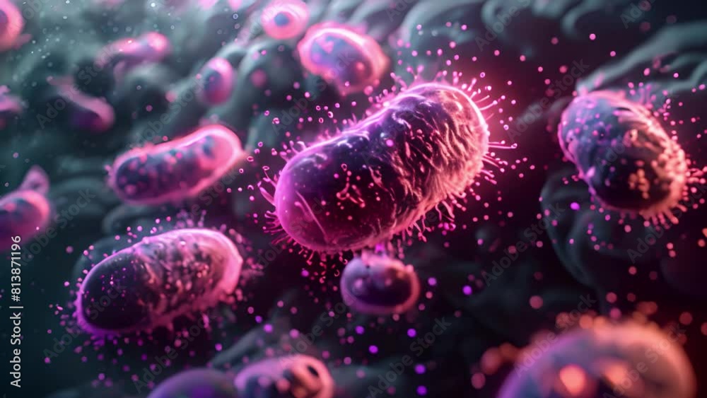 Abstract representation of microscopic bacteria with vivid colors. Abstract representation of microscopic bacteria with vivid colors.