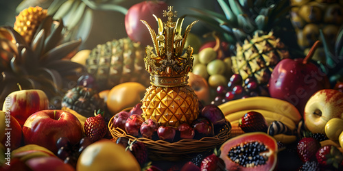 Tropical fruit photo realistic illustration generative ai
 photo