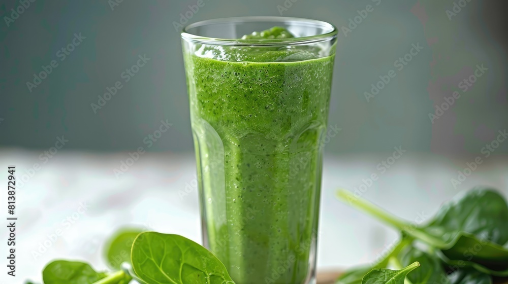 Green smoothie with spinach or other green vegetables and fruits on a light background. Green smoothie with spinach or other green vegetables and fruits on a light background.