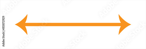 Set of long arrow vector, icon . Horizontal double side arrow. Straight long arrow vector icon set. Long arrows left and right in flat style. Long arrow silhouette, symbol, icon design
