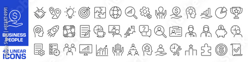 Business people icon. Business people set. Linear style.