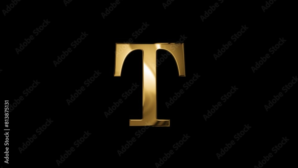 Golden letter T with alpha channel, golden alphabet Golden letter T with alpha channel, golden alphabet