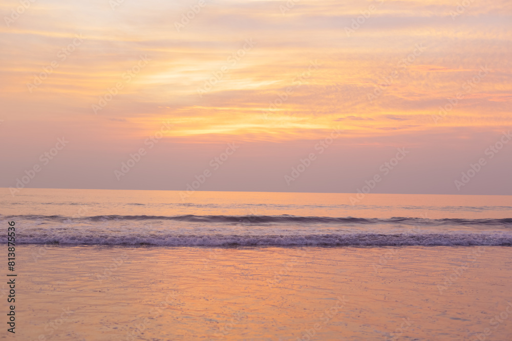 Beautiful peach sunset over the ocean