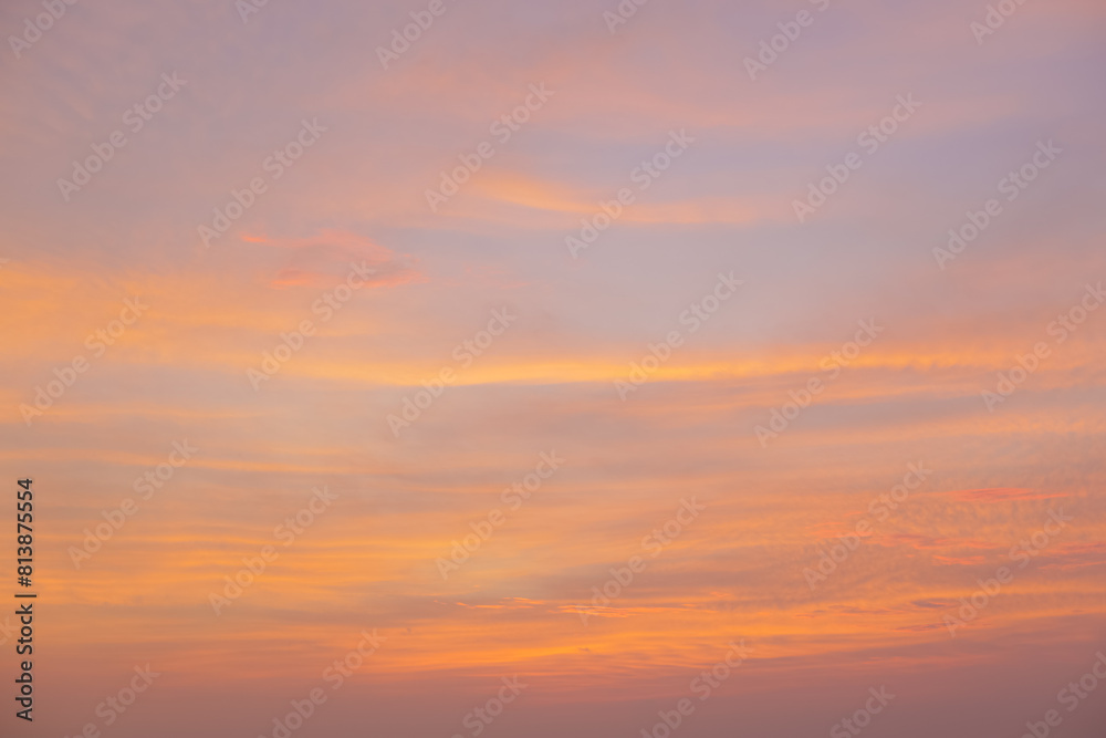 Beautiful peach clouds at sunset