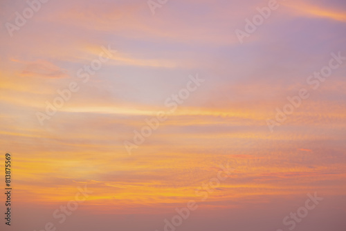 Peach clouds at sunset. Beautiful Sky Background © Anastasia Studio