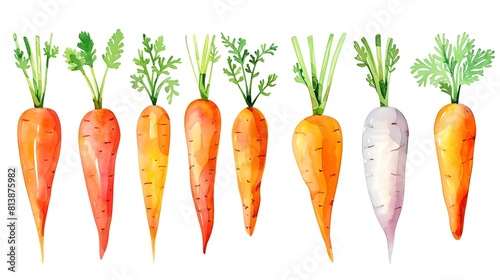Colorful assortment of fresh organic carrots in various shapes and sizes grown in a farm field or garden description This image showcases an photo