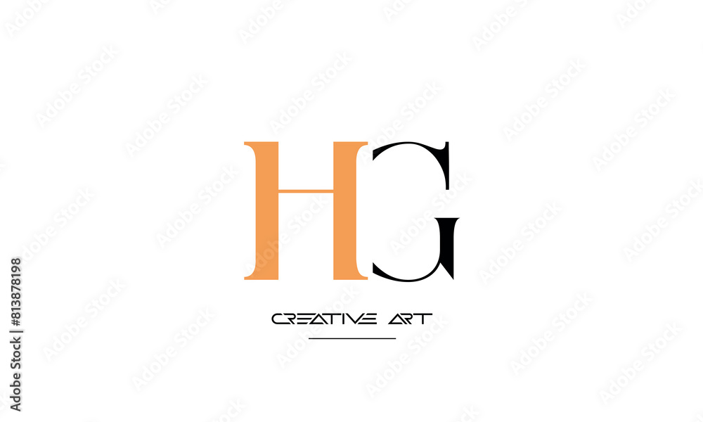 Obraz premium GH, HG, G, H abstract letters logo monogram